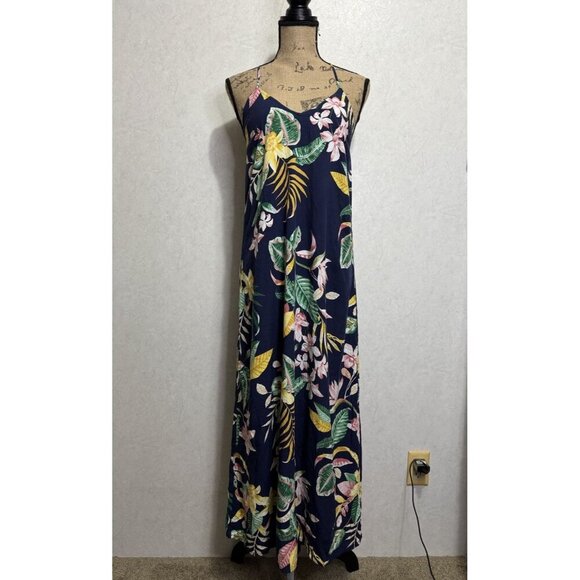 OLD NAVY Tropical Floral Botanical Striped Maxi/Mini Dress Lot 2 SMALL Beach - Picture 5 of 16